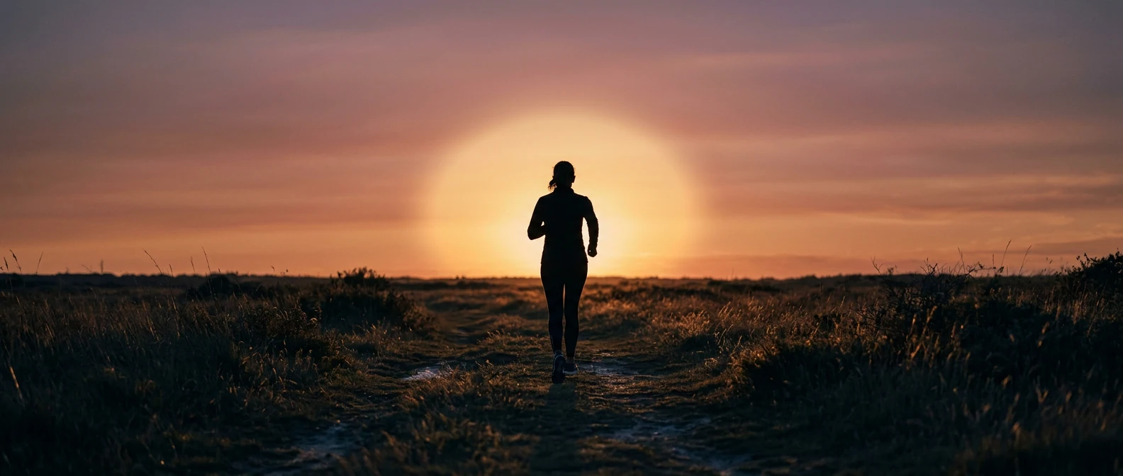 A quiet golden-hour walk, a calm start to a daily energy routine